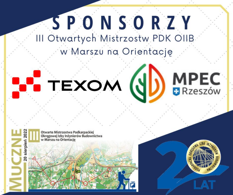 TEXOM jednym ze sponsorów III Otwartych Mistrzostw Podkarpackiej Okręgowej Izby Inżynierów Budownictwa w marszu na orientację