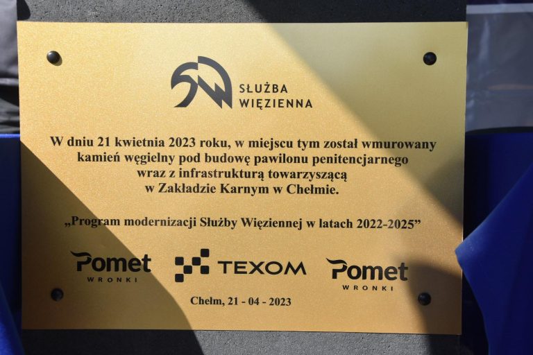 Wmurowanie kamienia węgielnego w Zakładzie Karnym w Chełmie