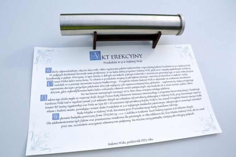 Wmurowanie kamienia węgielnego - Przedszkole nr 9 w Stalowej Woli